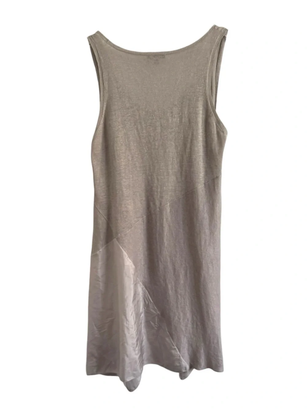EILEEN FISHER SLEEVELESS FLOWY LINEN SILK LAGENLOOK SHIFT DRESS SZ L - Picture 6 of 7